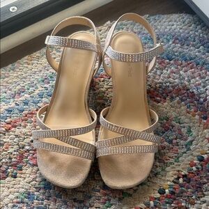 Dream Pairs Rose Gold Rhinestone Strappy Heels - Women